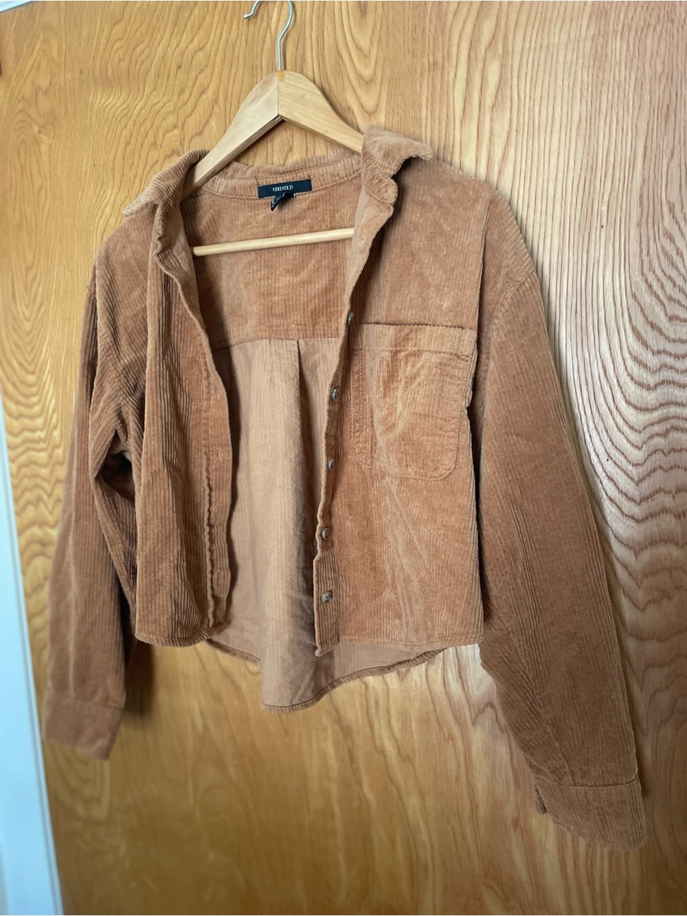 Forever 21 Corduroy Button-Up Jacket - Camel